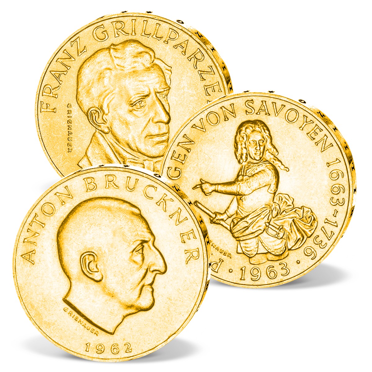 19er Komplett-Set '25 Schilling Silbermünzen Österreich'