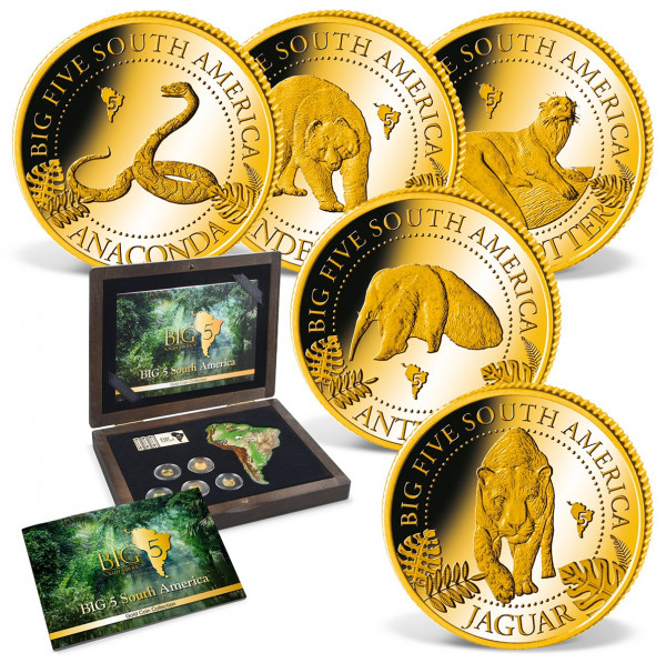 5er Komplett-Set Goldmünzen "Big 5 Südamerikas" AT_1739375_1