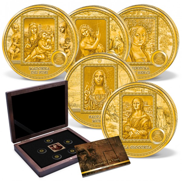 5er Komplett-Set Goldmünzen "Leonardo da Vinci 2021" AT_1739475_1