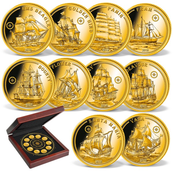 10er Goldmünzen-Set "Die berühmtesten Schiffe der Welt" AT_1739110_1
