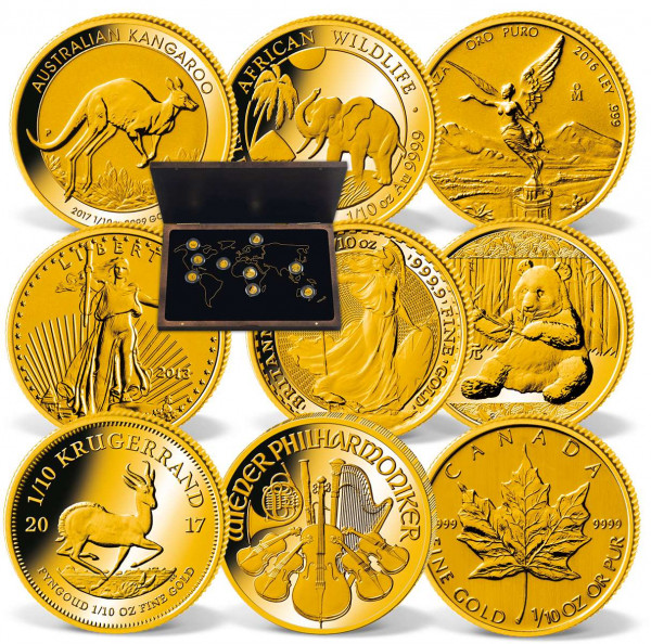 Einzigartiges 9er Set Goldmünzen "The Big Nine" mit Krügerrand AT_2430700_1